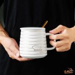 ماگ راه راه طلایی Smile