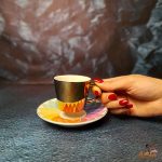 فنجان نعلبکی آینه ای کنگره ای