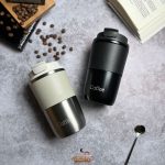تراول ماگ دور چرمی کافی