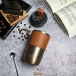 تراول ماگ دور چرمی کافی